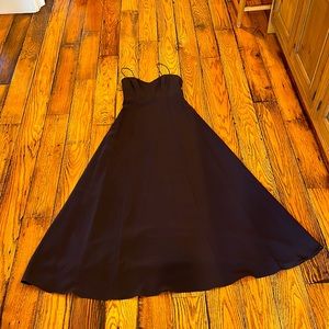 ANNA B CHOCOLATE BROWN SILK LONG DRESS WITH SPAGHETTI STRAPS IN SIZE 6